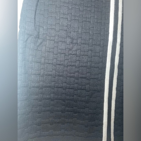 Ellen Tracy Womans Black/White Knit Pencil Skirt Large Textured Basket Weave NWT - Picture 2 of 8